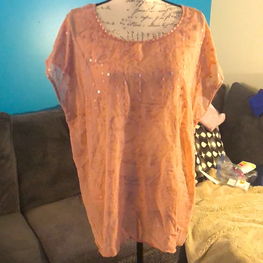 🎉4 for $20 Motherhood Maternity Sleeveless beaded blouse, size XL